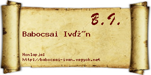 Babocsai Iván névjegykártya