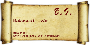 Babocsai Iván névjegykártya