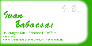 ivan babocsai business card